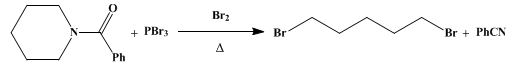Reaction equation for PENTAMETHYLENE BROMIDE (Pentane, 1,5-dibromo-)