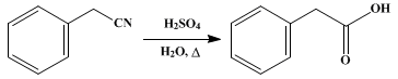 Reaction equation for PHENYLACETIC ACID (α-Toluic acid)