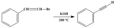Reaction equation for PHENYLACETYLENE (Benzene, ethynyl-)