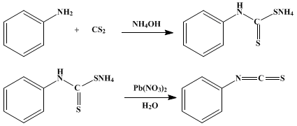 Reaction equation for PHENYL ISOTHIOCYANATE (Isothiocyanic acid, phenyl ester)