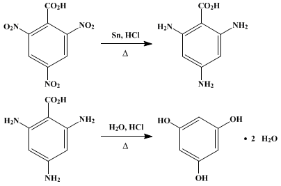 Reaction equation for PHLOROGLUCINOL