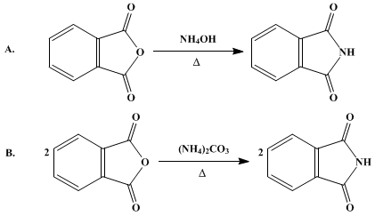 Reaction equation for PHTHALIMIDE