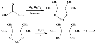 Reaction equation for PINACOL HYDRATE