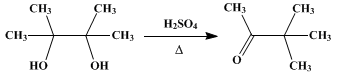 Reaction equation for PINACOLONE