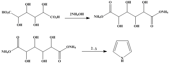 Reaction equation for PYRROLE