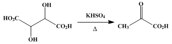 Reaction equation for PYRUVIC ACID