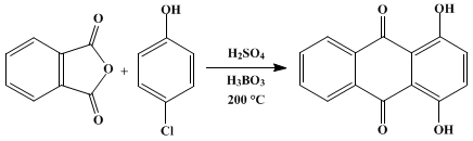 Reaction equation for QUINIZARIN