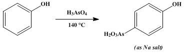 Reaction equation for SODIUM p-HYDROXYPHENYLARSONATE (Benzenearsonic acid, p-hydroxy-, sodium salt)