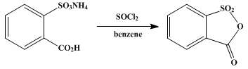 Reaction equation for o-SULFOBENZOIC ANHYDRIDE (Benzoic acid, o-sulfo-, cyclic anhydride)