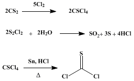 Reaction equation for THIOPHOSGENE