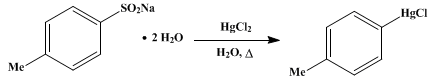 Reaction equation for p-TOLYLMERCURIC CHLORIDE (Mercury compounds. p-Tolylmercuric chloride)