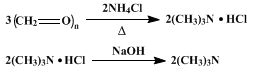 Reaction equation for TRIMETHYLAMINE