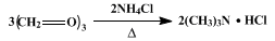 Reaction equation for TRIMETHYLAMINE HYDROCHLORIDE