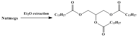 Reaction equation for TRIMYRISTIN
