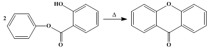Reaction equation for XANTHONE