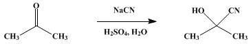 Reaction equation for ACETONE CYANOHYDRIN (Isobutyronitrile, α-hydroxy-)