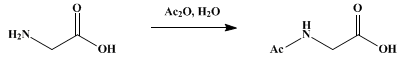 Reaction equation for ACETYLGLYCINE (Aceturic acid)