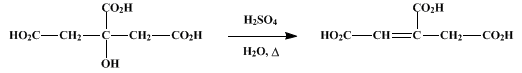 Reaction equation for ACONITIC ACID