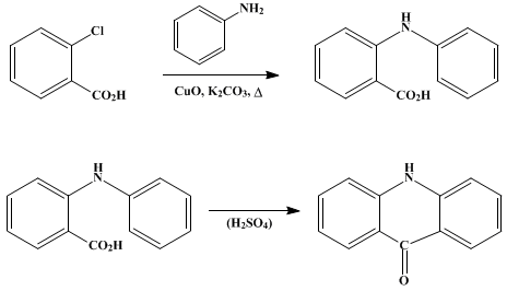 Reaction equation for ACRIDONE