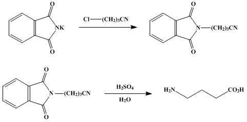Reaction equation for γ-AMINOBUTYRIC ACID (Butyric acid, γ-amino-)
