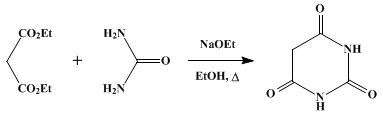 Reaction equation for BARBITURIC ACID
