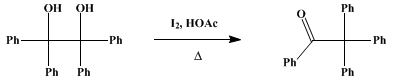 Reaction equation for β-BENZOPINACOLONE