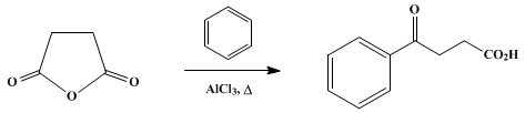 Reaction equation for β-BENZOYLPROPIONIC ACID (Propionic acid, β-benzoyl-)