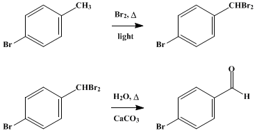 Reaction equation for p-BROMOBENZALDEHYDE (Benzaldehyde, p-bromo-)