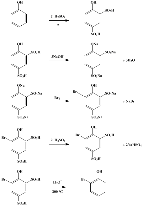 Reaction equation for o-BROMOPHENOL (Phenol, o-bromo-)