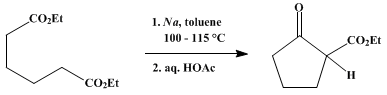 Reaction equation for 2-CARBETHOXYCYCLOPENTANONE (Cyclopentanecarboxylic acid, 2-oxo-, ethyl ester)