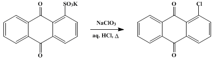 Reaction equation for α-CHLOROANTHRAQUINONE (Anthraquinone, 1-chloro-)