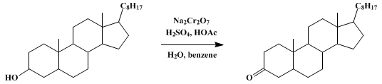 Reaction equation for CHOLESTANONE