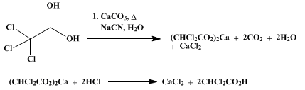 Reaction equation for DICHLOROACETIC ACID (Acetic acid, dichloro-)
