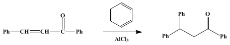 Reaction equation for β,β-DIPHENYLPROPIOPHENONE (Propiophenone, β,β-diphenyl-)