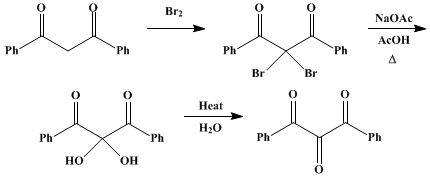 Reaction equation for DIPHENYL TRIKETONE (Propanetrione, diphenyl-)