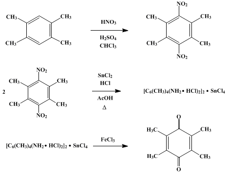 Reaction equation for DUROQUINONE