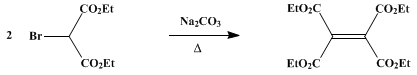 Reaction equation for ETHYL ETHYLENETETRACARBOXYLATE (Ethylenetetracarboxylic acid, tetraethyl ester)