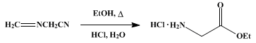 Reaction equation for GLYCINE ETHYL ESTER HYDROCHLORIDE