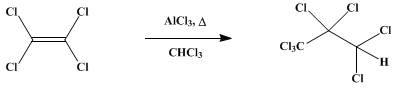Reaction equation for unsym.-HEPTACHLOROPROPANE (Propane, 1,1,1,2,2,3,3-heptachloro-)