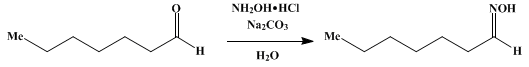 Reaction equation for HEPTALDOXIME (Enanthaldehyde oxime)