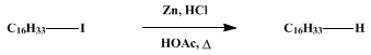 Reaction equation for n-HEXADECANE