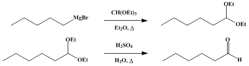 Reaction equation for n-HEXALDEHYDE (Caproaldehyde)