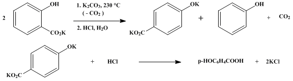 Reaction equation for p-HYDROXYBENZOIC ACID (Benzoic acid, p-hydroxy-)