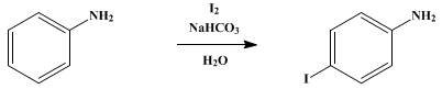 Reaction equation for p-IODOANILINE (Aniline, p-iodo-)