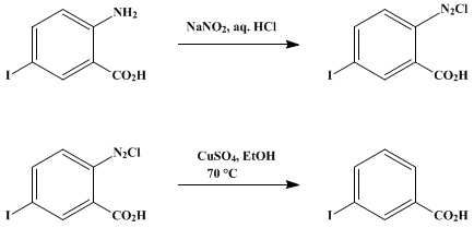 Reaction equation for m-IODOBENZOIC ACID (Benzoic acid, m-iodo-)