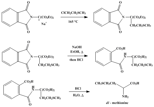 Reaction equation for dl-METHIONINE