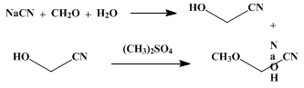 Reaction equation for METHOXYACETONITRILE (Acetonitrile, methoxy-)