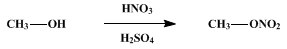 Reaction equation for METHYL NITRATE