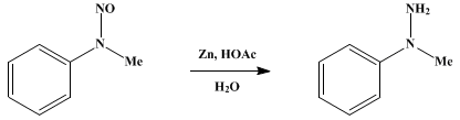 Reaction equation for α-METHYL-α-PHENYLHYDRAZINE (Hydrazine, 1-methyl-1-phenyl-)