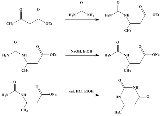 Reaction equation for 6-METHYLURACIL (Uracil, 6-methyl-)